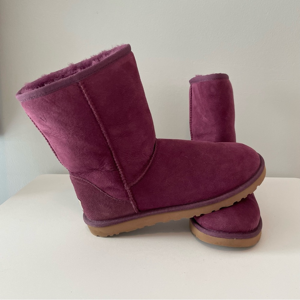UGG Classic Short II Boots Womens Fuchsia Purple Pink Bougainvillea